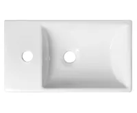 SAPHO MINOS keramické umývátko, 45x26cm, baterie vlevo, bílá (3)