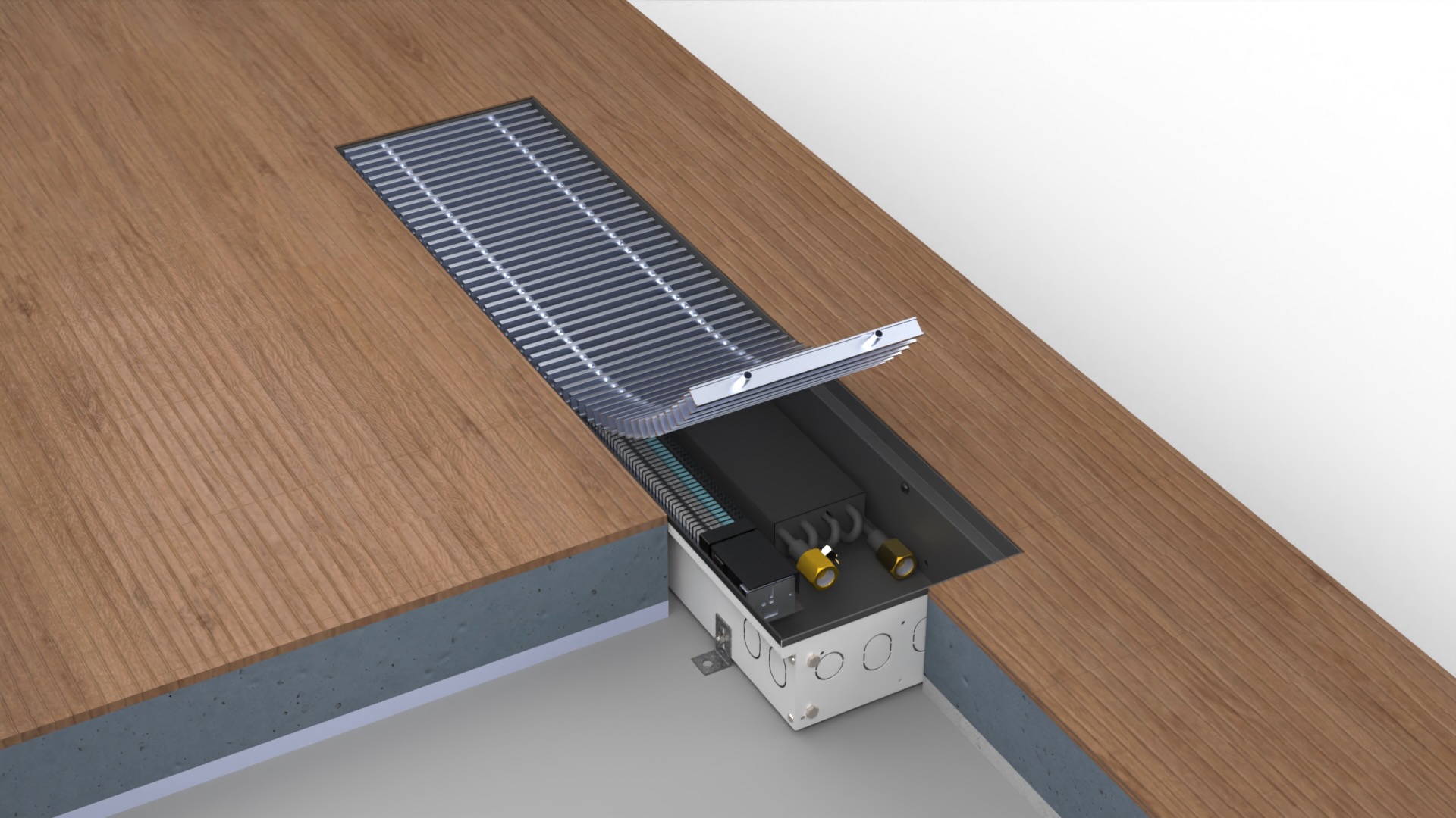 Boki infloor konvektor s ventilátorem 24 v f1s-20-210-08-01