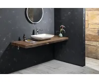 SAPHO INFRANE betonové umyvadlo na desku, včetně výpusti, 57x37cm, bílý pískovec (7)