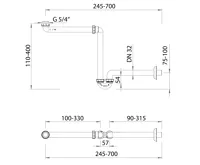 BRUCKNER Umyvadlový sifon šetřící místo 5/4", DN32, bílá (4)