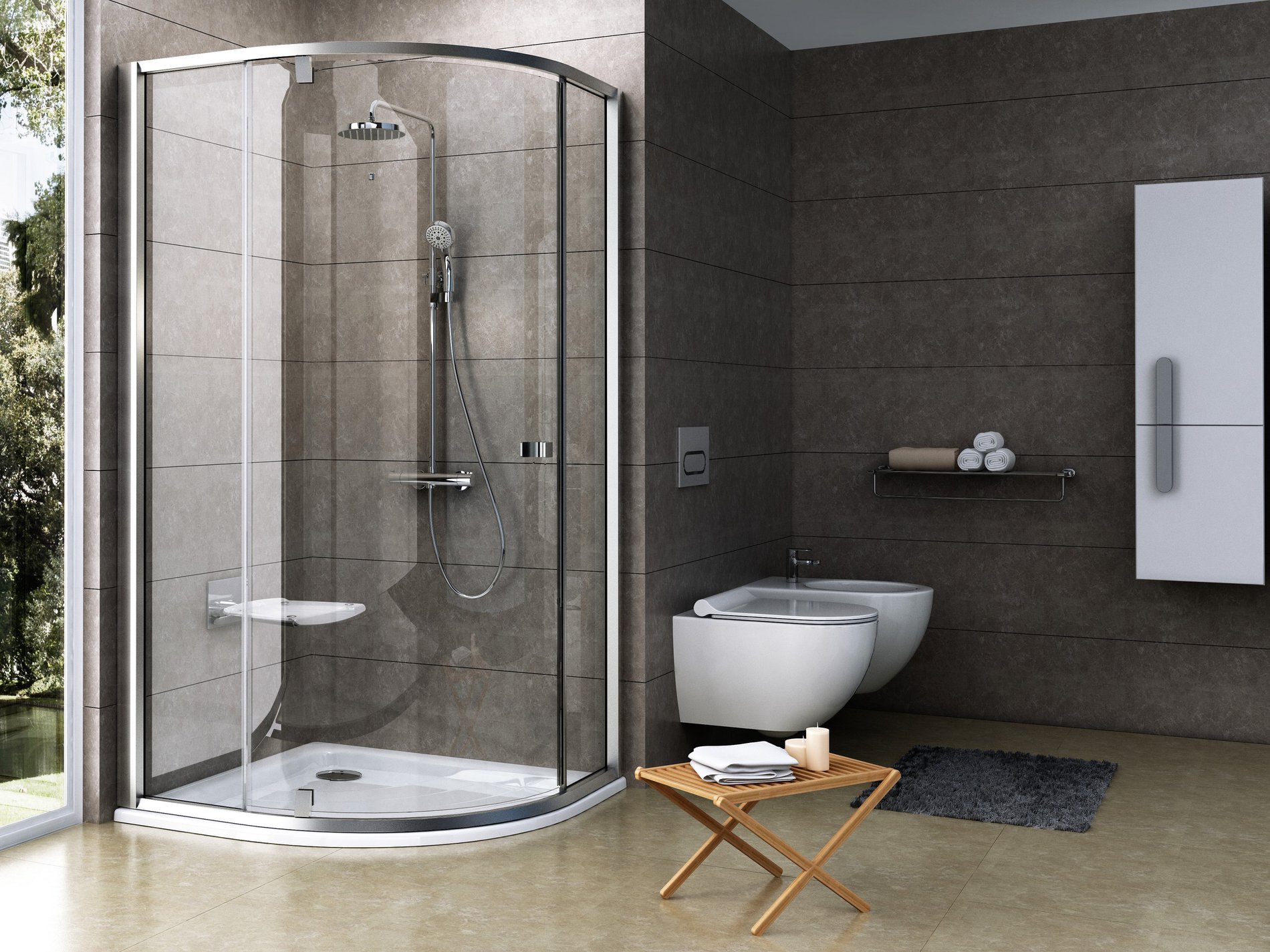 Ravak sprchový kout čtvrtkruh pskk3-80 satin+transparent