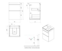 SAPHO SITIA umyvadlová skříňka 46,4x70x44,2cm, 2xzásuvka, borovice rustik (6)