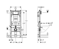 AQUALINE Závěsné WC Nera s podomítkovou nádržkou do sádrokartonu a tlačítkem Geberit, bílá (8)