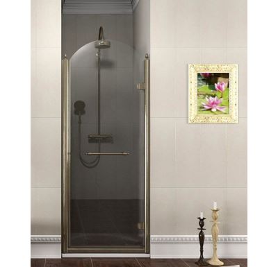 GELCO ANTIQUE sprchové dveře otočné, 900mm, pravé, ČIRÉ sklo, bronz