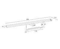 SAPHO ESTHER LED nástěnné svítidlo, 4 W, 494x62x131 mm, IP44, chrom (6)