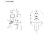 Sprchová baterie podomítková s přepínačem, Mbox, oválný kryt, Eve, chrom (1)