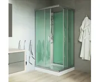 Sprchový box, čtvercový, 90 cm, profily satin, sklo Point, litá vanička, bez stříšky (4)