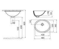 CREAVIT Keramické umyvadlo pod desku, 48,5x38cm, bílá (6)