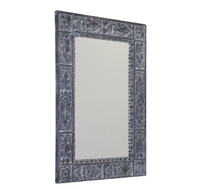 SAPHO UBUD zrcadlo ve vyřezávaném rámu 70x100cm, šedá