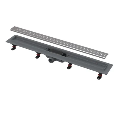 ALCAPLAST Sprchový liniový žlab plastový, s okrajem a perforovaným roštem, délka 850 mm APZ9-850M