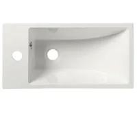 SAPHO ARIANA umývátko, litý mramor, 50x25cm, baterie vlevo, bílá (4)