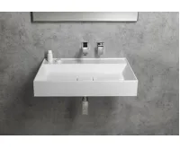 SAPHO GODIVA umyvadlo, litý mramor, 68x44cm, bez otvoru, bílá (5)