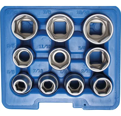 BGS Hlavice nástrčné 1/2" 3/8"-15/16", PVC obal, 10 dílů
