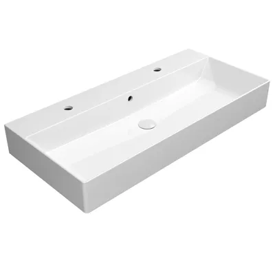 GSI KUBE X keramické dvojumyvadlo 100x47cm, bílá ExtraGlaze