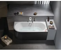 POLYSAN VIVA R MONOLITH asymetrická vana 170x75x60cm, bílá/černá (7)