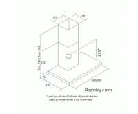 CATA Odsavač par MIDAS GLASS TC3V Nerez 900mm (1)