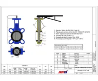 Armex Mezipřírubová uzavírací klapka DN  100 PN16 L32.5 171 616 litinový disk (2)