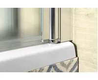 AQUALINE VANDA vanová zástěna skládací 1000x1400 mm, chrom, sklo matné (10)