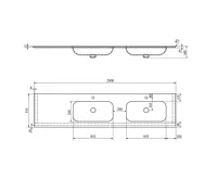 SAPHO ARUBA dvojumyvadlo, Rockstone, 250x51,5cm, pravé, bílá mat (6)