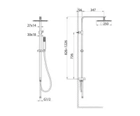 SAPHO Sprchový sloup k napojení na baterii, hlavová, ruční sprcha, chrom (7)