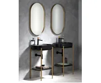 SAPHO AVONA oválné zrcadlo v rámu 50x100cm, zlato mat (3)