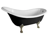 POLYSAN BRIXTON volně stojící vana 174x83x81cm, nohy bronz, černá/bílá