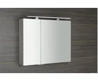 SAPHO MIRRÓ galerka s LED osvětlením, 90x70x16cm, dub stříbrný (3)