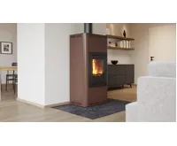 HS Flamingo Krbová kamna AQUAFLAM ® 7 s výměníkem - hnědá - sametová, automatická regulace (26)