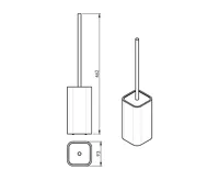 GEDY NINFEA WC štětka na postavení, černá/bambus (4)