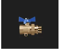 WIGELL Kulový kohout modrý mosazný 1" přímý se šroubením k rozdělovači WIGELL Kulový kohout modrý mosazný 1" přímý se šroubením k rozdělovači