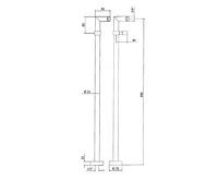 SAPHO Připojení pro instalaci vanové baterie do podlahy (pár), chrom (6)