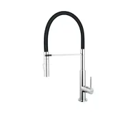NOVASERVIS Dřezová baterie se sprškou a černým flexi ramenem, chrom - BLE4B