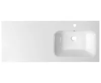 SAPHO ARECA umyvadlo, litý mramor, 121x51,5cm, pravé, bílá (9)