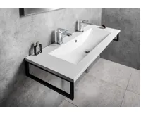 SAPHO YUKON dvojumyvadlo, litý mramor, 120x45cm, bílá (3)