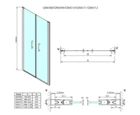 GELCO LORO sprchové dveře dvoukřídlé 1000mm, čiré sklo (6)