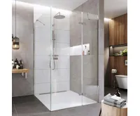 NOVEA Sprchový kout, čtverec, 90 cm, chrom ALU, sklo Čiré, dveře pravé a pevný díl NOVEA Sprchový kout, čtverec, 90 cm, chrom ALU, sklo Čiré, dveře pravé a pevný díl