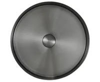 SAPHO AURUM nerezové umyvadlo na desku, průměr 38cm, včetně výpusti, gun metal (7)