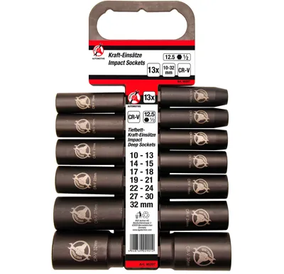 BGS Hlavice nástrčné 1/2" 10,0 - 32,0 mm, tvrzené, sada 13 dílů