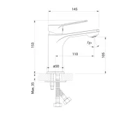 AQUALINE SINTRA stojánková umyvadlová baterie, chrom (2)