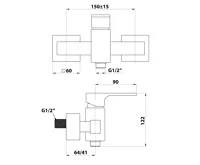 SAPHO FORATA nástěnná sprchová baterie, černá mat (2)