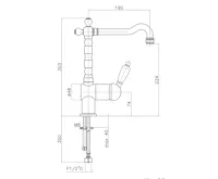 SAPHO KIRKÉ WHITE stojánková dřezová baterie, bílá páčka, bronz (2)