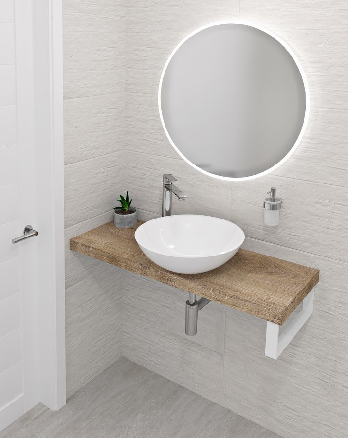 Sapho avice deska pod umyvadlo 240x36cm, tl.5cm, dub rover