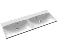 SAPHO MARIA dvojumyvadlo, litý mramor, 120x46cm, bez otvoru, bílá