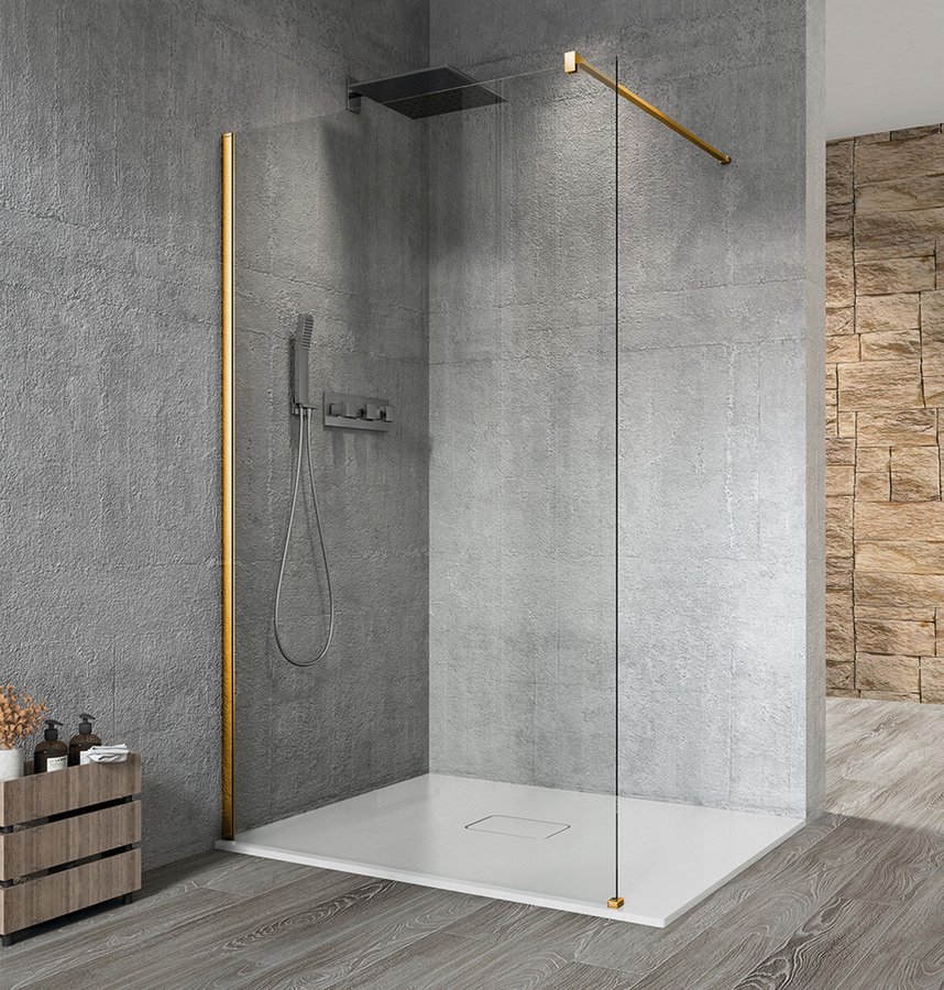 GELCO VARIO GOLD jednodílná sprchová zástěna k instalaci ke stěně, čiré sklo, 1300 mm