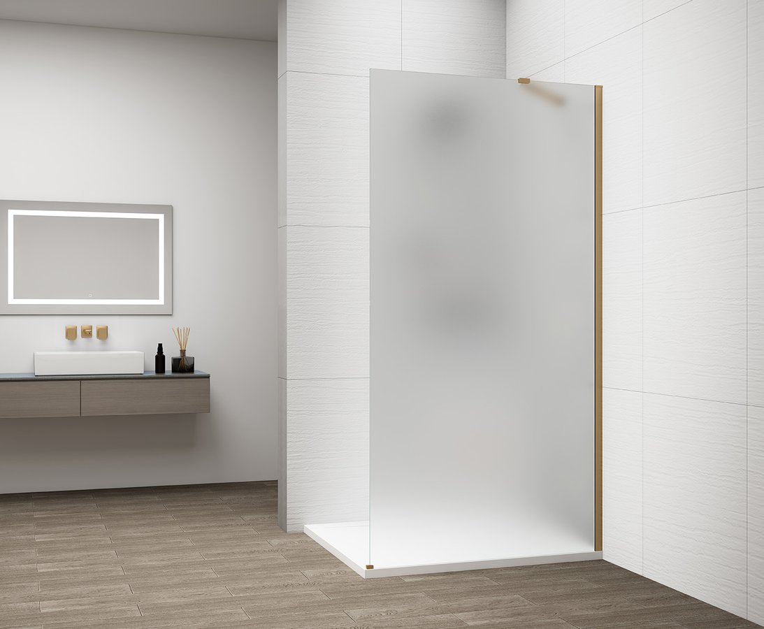 POLYSAN ESCA GOLD MATT jednodílná sprchová zástěna k instalaci ke stěně, matné sklo, 1400 mm