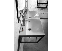 SAPHO MARIA dvojumyvadlo, litý mramor, 120x46cm, bílá (5)