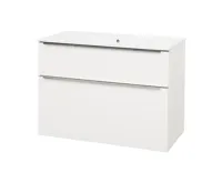Mailo, koupelnová skříňka s keramickým umyvadlem, bílá, 2 zásuvky, 1010x700x480 mm Mailo, koupelnová skříňka s keramickým umyvadlem, bílá, 2 zásuvky, 1010x700x480 mm