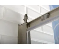 GELCO ANTIQUE čtvrtkruh. zástěna 900x900, posuvné dveře dvoukřídlé, ČIRÉ sklo, bronz (8)