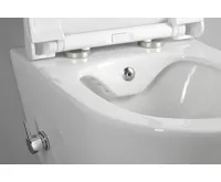 Závěsné WC AVVA CLEANWASH , integr. baterie a bidet. sprška s podomítkovou nádržkou a tlačítkem Schwab, bílá (7)