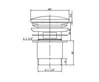 SAPHO Umyvadlová výpust 5/4“, click-clack, velká zátka, 30-45mm, černá mat (3)